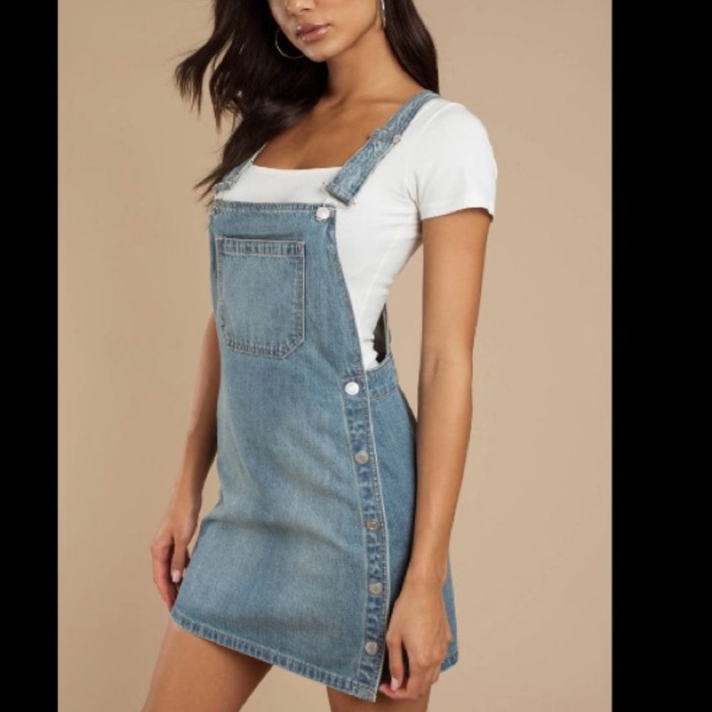 ✨Free People✨ Denim Overall Dress in Medium Wash